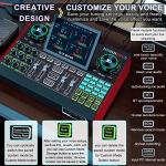Audio Mixer, Sound Board for Pc/Phone Live Streaming Singing Gaming, Sound Mixer for 3.5mm/Xlr Dynamic/48V Microphone, Live Sound Card with DJ Mixer Effects Voice Changer, Denoise One Click Mute