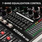 MIZISNR 12 Channel Audio Mixer Professional Sound Mixing Board with 99 DSP Effects, 7-band EQ Digital DJ Mixer Console w/USB Bluetooth MP3 for Recording, Independent 48V Power & Mute Button