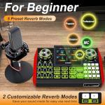 Podcast equipment bundle with live sound card audio mixer, podcast equipment with 3.5mm microphone, soundboard for phone, computer, live streaming, singing, recording, and content creation.