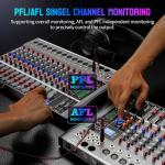 Professional DJ Audio Mixer, 12 Channel Audio Mixer, Bluetooth Sound Mixer, USB Interface, 12 XLR Mic/Line Input, AUX, FX Processor MP3, Headphone,+48V Phantom For Karaoke Studio Streaming Recording