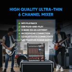 FULODE CT60 6-channel Professional mixer audio Bluetooth U disk 48V Phantom Power Source USB recording,dj mixer,Suitable for beginners as well