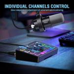 FIFINE Gaming Audio Mixer and XLR/USB Dynamic Microphone Bundle, Streaming 4-Channel RGB Mixer with XLR Microphone Interface,48V Phantom Power for Game, Voice, Podcast, Recording, YouTube (SC3+K688)