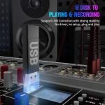 Professional DJ Audio Mixer, 12 Channel Audio Mixer, Bluetooth Sound Mixer, USB Interface, 12 XLR Mic/Line Input, AUX, FX Processor MP3, Headphone,+48V Phantom For Karaoke Studio Streaming Recording