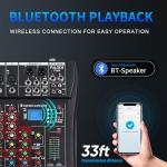 FULODE CT60 6-channel Professional mixer audio Bluetooth U disk 48V Phantom Power Source USB recording,dj mixer,Suitable for beginners as well