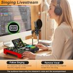 Podcast Microphone Bundle with Live Sound Card Audio Mixer, 3.5mm Condenser Microphone for PC/Phone Streaming and Singing, Podcast Equipment Bundle with Voice Changer Soundboard