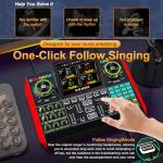 tenlamp G10 Gaming Audio Mixer, Audio Interface with 3.5mm/XLR Microphone Input, 48V Phantom Power, Voice Changer Live Sound Card for Streaming, Podcasting, Recording, and Singing Content Creation