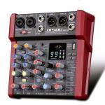 JXSOU 6-Channel Audio Mixer, DJ Controller Sound Board Console with 99 DSP Effects, Bluetooth Mixer Input 48V Phantom Power Stereo USB XLR Mixer For Karaoke Studio PC Recording