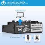 Pyle 3-Channel Bluetooth Audio Mixer - DJ Sound Controller w/ USB Soundcard for PC Recording - XLR - 3.5mm Mic Jack - 18V Phantom Power - RCA I/O - LED Indicators - Beginner & Studio Use - PAD30MXUBT