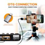 Audio Mixer D Debra Audio Mini4 Portable 4-Channel DJ Mixer Console, Sound Mixing Board with USB Bluetooth 48V Phantom Power, Audio Console for Live Wedding Party Recording Broadcast (Mini4)