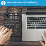 Pyle 3-Channel Bluetooth Audio Mixer - DJ Sound Controller w/ USB Soundcard for PC Recording - XLR - 3.5mm Mic Jack - 18V Phantom Power - RCA I/O - LED Indicators - Beginner & Studio Use - PAD30MXUBT