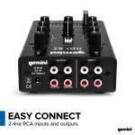 Gemini Portable Bluetooth DJ Mixer – 2-Channel Mini Audio Mixer with Wireless Input, RCA, Mic & Headphone Jacks, EQ & Crossfader – Compact DJ Mixer Board for Beginners & Mobile DJs (MM1BT)