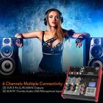 Pyle Professional Wireless DJ Audio Mixer - 4 Channel Bluetooth Controller Sound Mixer, USB Audio Interface, 2 Combo Jack XLR+6.35mm Mic/Line/Guitar in, 3.5mm, RCA AUX, Headphone Jack - PAD43MXUBT