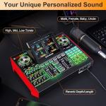 tenlamp G10 Gaming Audio Mixer, Audio Interface with 3.5mm/XLR Microphone Input, 48V Phantom Power, Voice Changer Live Sound Card for Streaming, Podcasting, Recording, and Singing Content Creation
