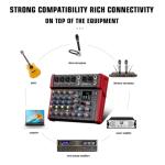 JXSOU 6-Channel Audio Mixer, DJ Controller Sound Board Console with 99 DSP Effects, Bluetooth Mixer Input 48V Phantom Power Stereo USB XLR Mixer For Karaoke Studio PC Recording