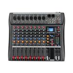 Depusheng DX8 Professional Mixer Sound Board Console 8 Channel Desk System Interface Digital USB MP3 Input 48V Phantom Power Stereo DJ Studio FX Steel Chassis,Black Bluetooth USB Audio Mixer for PC