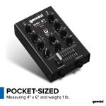 Gemini Portable Bluetooth DJ Mixer – 2-Channel Mini Audio Mixer with Wireless Input, RCA, Mic & Headphone Jacks, EQ & Crossfader – Compact DJ Mixer Board for Beginners & Mobile DJs (MM1BT)