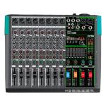 Depusheng PA8 Professional Audio Mixer Sound Board Console Desk System Interface 8 Channel Digital USB Bluetooth MP3 Computer Input 48V Phantom Power Built-in 256 Reverb Effect, Black