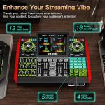 Podcast Equipment Bundle,with 3.5mm Condenser Microphone & Live Sound Card - Audio Mixer for Streaming, PC/Mobile Live Singing, Gaming Content Creators, Soundboard with USB Computer Interface
