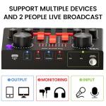 Podcast Equipment Bundle for 2, Audio Interface with Cardioid Designer BM800 Mic for Gamer and All-in-One DJ Mixer, Perfect for Live Streaming, Singing, YouTube