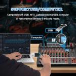 Audio Mixer 8 Channel, CT-80S Professional Sound System Mixer Board DJ Mixing Console with Reverb MP3 Player Bluetooth 48V Phantom Power Supply USB Recording for Studio Karaoke Live Music