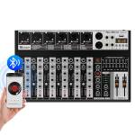NEW BAXS Professional Audio Mixer,6 Channel Audio Interface Sound Board Mixing Console System with Monitor,16 DSP DJ Bluetooth Mixer Reverb Effect +48V Phantom For Karaoke Studio Streaming Recording