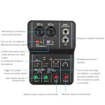 2 Channels Audio Mixer, Sound Card USB 48V Power Compact Sound Mixing Console, USB Soundcard for PC Recording for Music Recording Home Karaoke Internet Karaoke