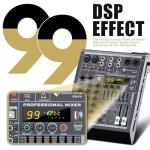 Professional Audio Mixer 4 Channel Sound Board Console System 99 DSP DJ Mixer 48V Phantom for Karaoke DJ Studio Streaming Recording