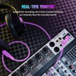 NEW BAXS Professional Audio Mixer,6 Channel Audio Interface Sound Board Mixing Console System with Monitor,16 DSP DJ Bluetooth Mixer Reverb Effect +48V Phantom For Karaoke Studio Streaming Recording