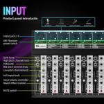 NEW BAXS Professional Audio Mixer,6 Channel Audio Interface Sound Board Mixing Console System with Monitor,16 DSP DJ Bluetooth Mixer Reverb Effect +48V Phantom For Karaoke Studio Streaming Recording