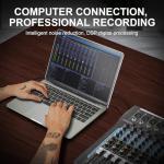 SIKUING 12 Channel Audio Interfacer Sound Board Mixer DJ Mixer 16-Bit DSP Effect USB Audio Mixer +48V Phantom Power Bluetooth Mixer for Karaoke Studio Streaming Recording,Live Streaming