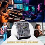 Professional Audio Mixer 4 Channel Sound Board Console System 99 DSP DJ Mixer 48V Phantom for Karaoke DJ Studio Streaming Recording