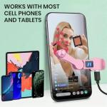 Aylthyo Auto Clicker for Smart Phone, Phone Screen Device Speed Clicker for iPhone iPad Apps, Fast Click Simulation Finger Continuous Click for Tiktok, Live Broadcasts Likes, Lightning Deal, Reward Task, Plug and Play (Pink)