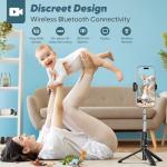 Vlog Selfie Monitor Screen, Magnetic Wireless Back Camera Monitor for iPhone & Android with 100FT Rang Bluetooth Remote for Photo/Vlog/Live Stream