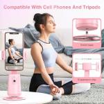 Jiangler Auto Face Tracking Tripod 360° Rotating Cell Phone Photo and Video Kits Stand, No App, Phone Camera Stand with Remote and Gesture Control for Live Recording Tiktok Pink1