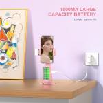 Jiangler Auto Face Tracking Tripod 360° Rotating Cell Phone Photo and Video Kits Stand, No App, Phone Camera Stand with Remote and Gesture Control for Live Recording Tiktok Pink1
