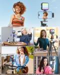 Vlogging Kit for iPhone/Android, YouTube Starter Kit with Wireless Microphone/Camera Tripod/Flexible Tripod/RGB Fill Light, Content Creator Essentials Kits for TikTok Vlog Video Recording