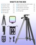 Vlogging Kit for iPhone/Android, YouTube Starter Kit with Wireless Microphone/Camera Tripod/Flexible Tripod/RGB Fill Light, Content Creator Essentials Kits for TikTok Vlog Video Recording