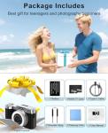 FLATIC Digital Camera, 4K 64MP Cameras for Photography with 64GB Card, 18X Zoom Autofoucs Vlogging Camera for YouTube with 180° Flip Screen, Compact Vlog Travel Camera Kit for Beginner, Teens