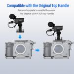 SIRUI Camera Cage for Sony FX 3 FX30 with Wrist Strap Cable Clamp for HDMI NATO Rail, QR Plate for Arca-Swiss, Compatible with Sony XLR Handle and Compatible with DJI RS2 RS3 Gimbal, Grey