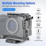 SIRUI Camera Cage for Sony FX 3 FX30 with Wrist Strap Cable Clamp for HDMI NATO Rail, QR Plate for Arca-Swiss, Compatible with Sony XLR Handle and Compatible with DJI RS2 RS3 Gimbal, Grey
