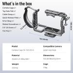SIRUI Camera Cage for Sony FX 3 FX30 with Wrist Strap Cable Clamp for HDMI NATO Rail, QR Plate for Arca-Swiss, Compatible with Sony XLR Handle and Compatible with DJI RS2 RS3 Gimbal, Grey
