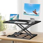 Slendor Standing Desk Converter, 32x22 inch Adjustable Desktop Standing Desk, 0-17 inch Height Adjustable Stand Up Computer Desk, 704 Sq Inch Large Sit Stand Riser Workstation for Home, Office