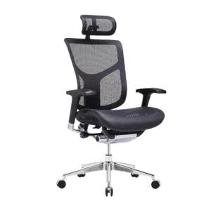 GM Seating Dreem XL Ergonomic Office Chair - Mesh Hi Back Executive Desk Chair - Polished Alumimum Base with Headrest Modern Comfortable Desk Chair for Home and Office - Black