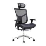 GM Seating Dreem XL Ergonomic Office Chair - Mesh Hi Back Executive Desk Chair - Polished Alumimum Base with Headrest Modern Comfortable Desk Chair for Home and Office - Black
