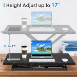 Slendor Standing Desk Converter, 32x22 inch Adjustable Desktop Standing Desk, 0-17 inch Height Adjustable Stand Up Computer Desk, 704 Sq Inch Large Sit Stand Riser Workstation for Home, Office