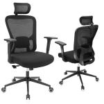 ZYFFHYLAI Ergonomic Office Chair - 350LB Mesh Office Chair with Adjustable Lumbar, High Back Computer Desk Chair with 3D Armrests, Comfy Chair with 2D Headrest & Tilt Function for Study, Work, Gaming