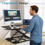 Slendor Standing Desk Converter, 32x22 inch Adjustable Desktop Standing Desk, 0-17 inch Height Adjustable Stand Up Computer Desk, 704 Sq Inch Large Sit Stand Riser Workstation for Home, Office