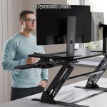 BONTEC Standing Desk Converter w/Dual Gas Spring, Height Adjustable for Dual Monitor Workstation (36")