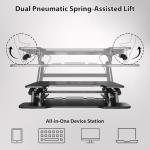 BONTEC Standing Desk Converter w/Dual Gas Spring, Height Adjustable for Dual Monitor Workstation (36")