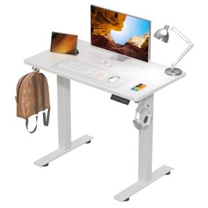 Kingant Standing Desk Height Adjustable Small Electric Stand Up Desks [35 x 20 Inch] - Ergonomic Sit Stand Desk Rising Desks for Home Office Computer Desk Workstation